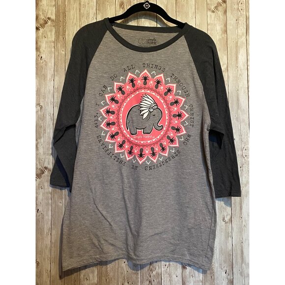Women's Simply Faithful I Can Do All Things through Christ Gray Shirt Medium - Picture 1 of 7